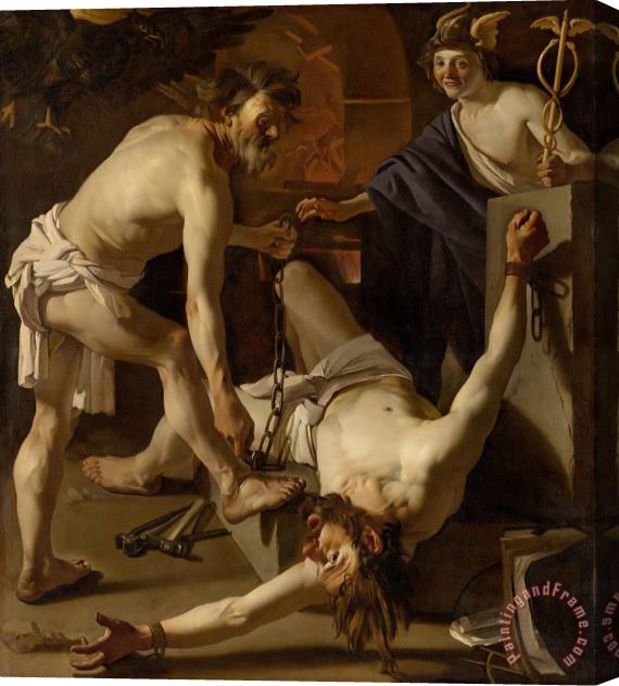 Dirck van Baburen Prometheus Being Chained by Vulcan Stretched Canvas Print / Canvas Art