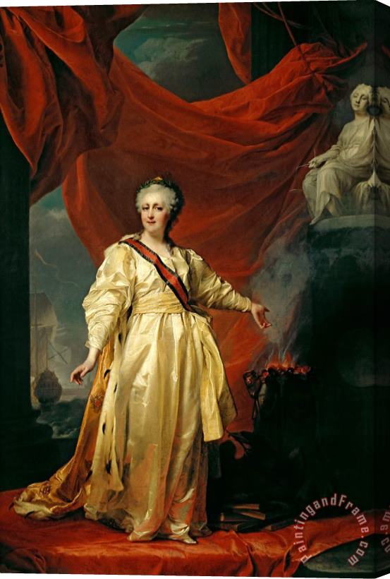 Dmitry Levitsky Portrait of Catherine II the Legislatress in the Temple Devoted to the Godess of Justice Stretched Canvas Painting / Canvas Art