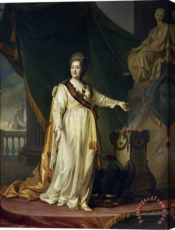 Dmitry Levitsky Portrait of Catherine II The Legislatress in The Temple of The Goddess of Justice Stretched Canvas Painting / Canvas Art