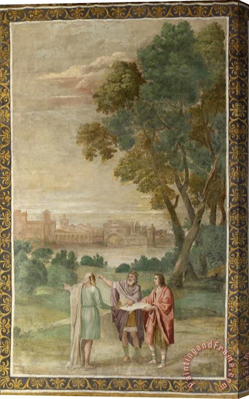 Domenichino And Assistants Apollo And Neptune Advising Laomedon on The Building of Troy Stretched Canvas Print / Canvas Art