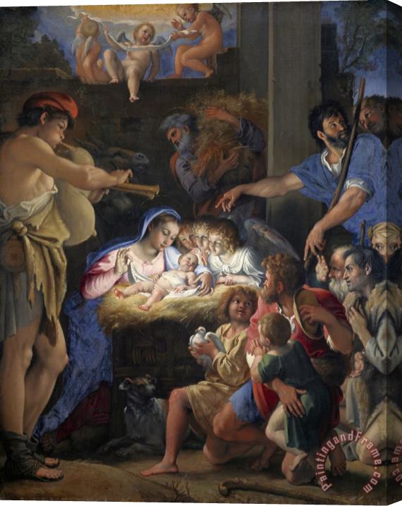 Domenichino The Adoration of The Shepherds Stretched Canvas Print / Canvas Art