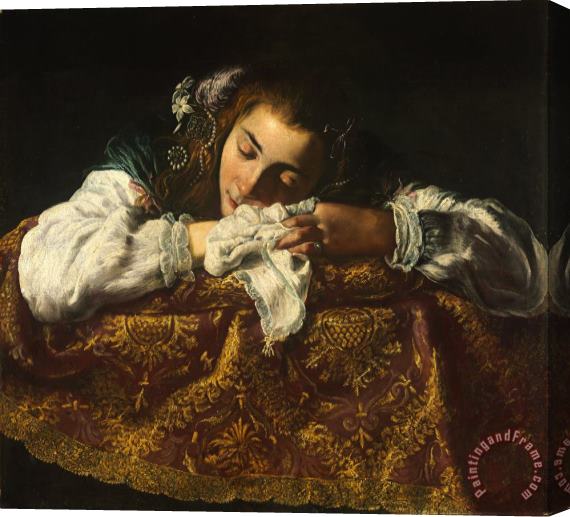Domenico Fetti Sleeping Girl Stretched Canvas Print / Canvas Art