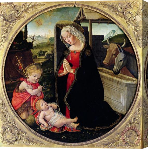 Domenico Ghirlandaio Madonna And Child with St. John The Baptist Stretched Canvas Painting / Canvas Art