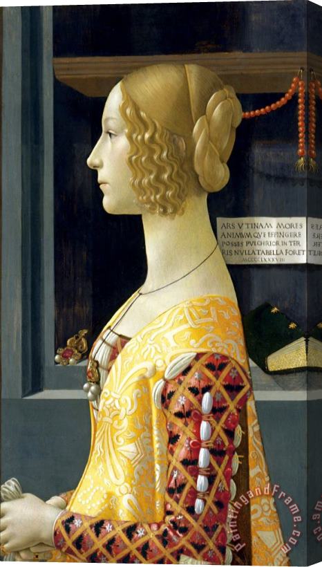 Domenico Ghirlandaio Portrait of Giovanna Tornabuoni Stretched Canvas Painting / Canvas Art