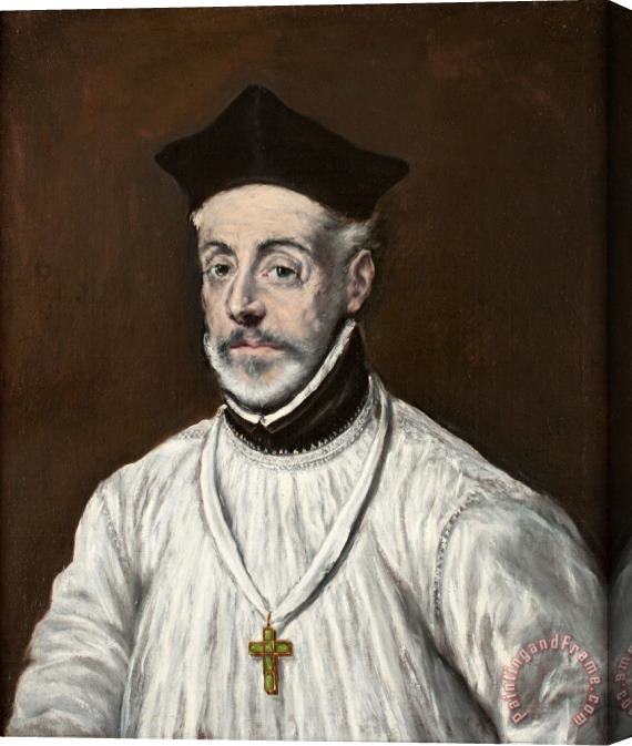 Domenikos Theotokopoulos, El Greco Portrait of Diego De Covarrubias Y Leiva Stretched Canvas Painting / Canvas Art