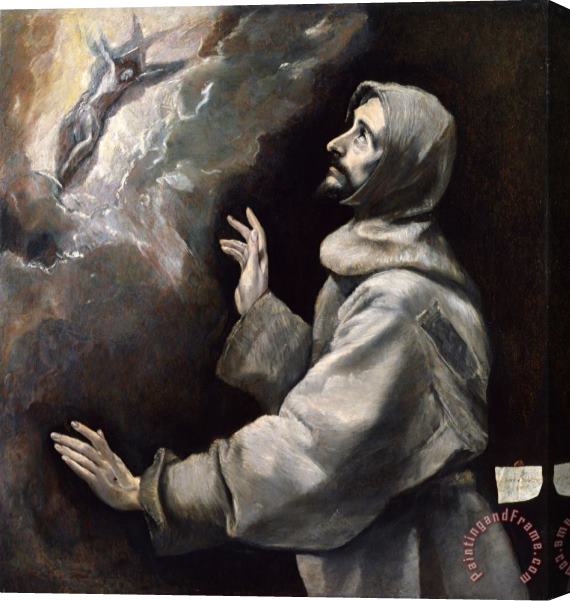 Domenikos Theotokopoulos, El Greco Saint Francis Receiving The Stigmata Stretched Canvas Painting / Canvas Art