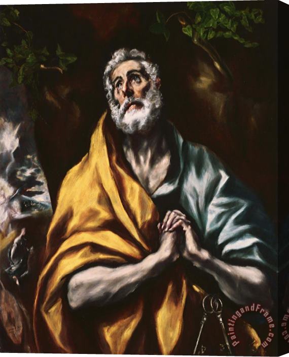Domenikos Theotokopoulos, El Greco The Repentant St. Peter Stretched Canvas Painting / Canvas Art