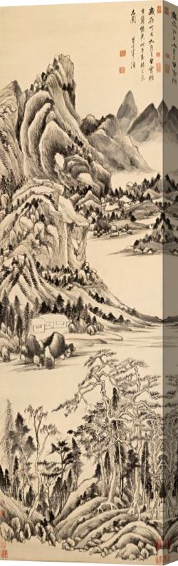 Dong Qichang Mountain Landscape Stretched Canvas Print / Canvas Art