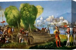 Dosso Dossi Canvas Paintings - Aeneas And Achates on The Libyan Coast by Dosso Dossi