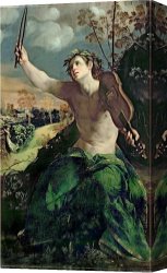 Dosso Dossi Canvas Paintings - Apollo And Daphne by Dosso Dossi