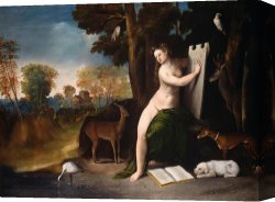 Dosso Dossi Canvas Paintings - Circe And Her Lovers in a Landscape 1516 by Dosso Dossi