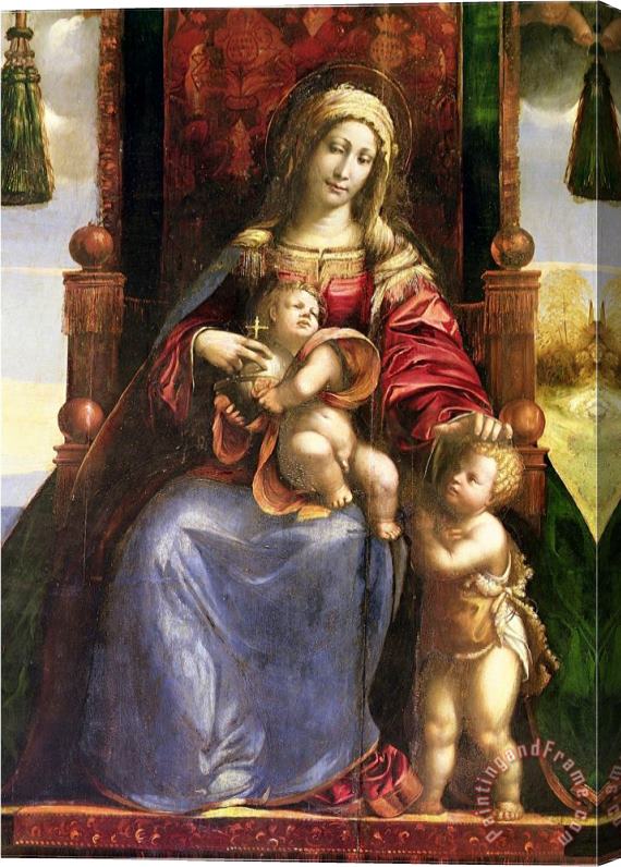 Dosso Dossi Detail of Polyptychon Virgin Child with Infant St John Altarpiece Stretched Canvas Painting / Canvas Art