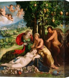 Dosso Dossi Canvas Paintings - Mythological Scene by Dosso Dossi
