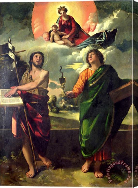 Dosso Dossi The Apparition of The Virgin to The Saints John The Baptist And St John The Evangelist Stretched Canvas Painting / Canvas Art