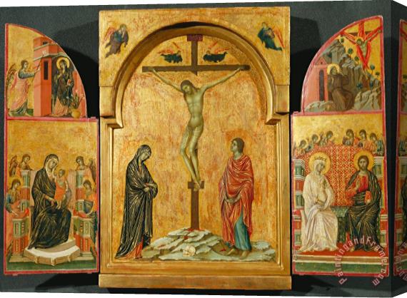 Duccio Triptych Crucifixion And Other Scenes Stretched Canvas Painting / Canvas Art