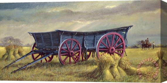 Dudley Pout The Blue Wagon Stretched Canvas Painting / Canvas Art