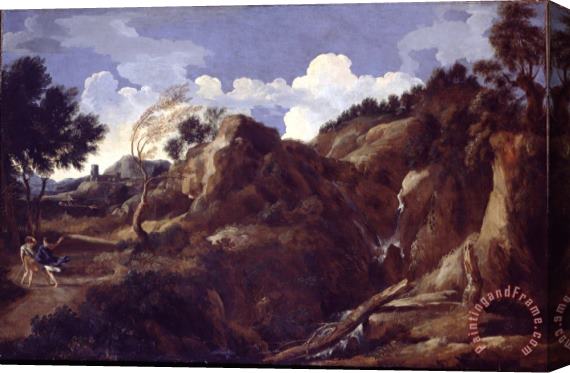 Dughet, Gaspard Mountainous Landscape with Approaching Storm Stretched Canvas Print / Canvas Art