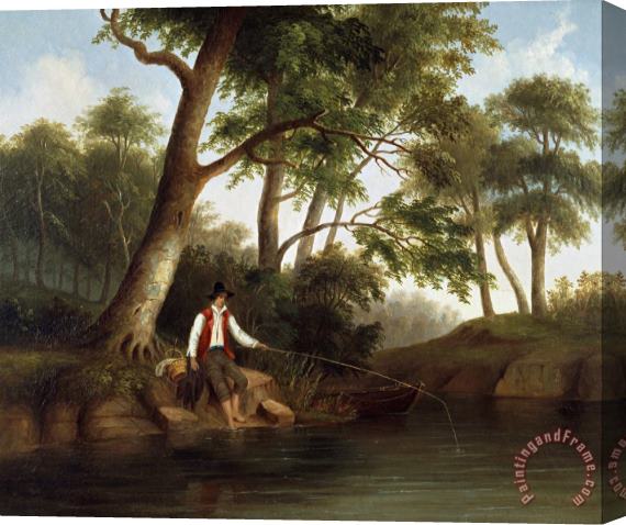 Duncanson, Robert Scott Man Fishing Stretched Canvas Print / Canvas Art