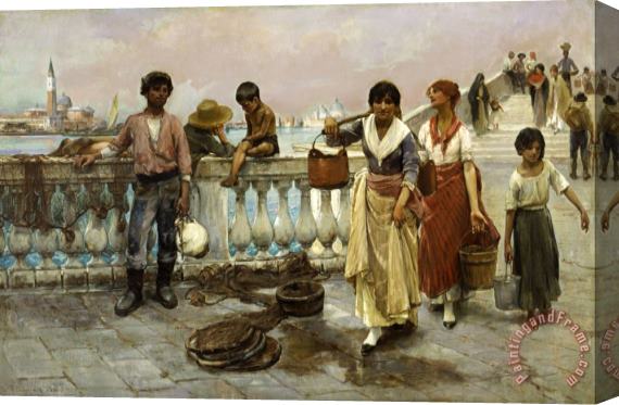Duveneck, Frank Water Carriers, Venice Stretched Canvas Painting / Canvas Art