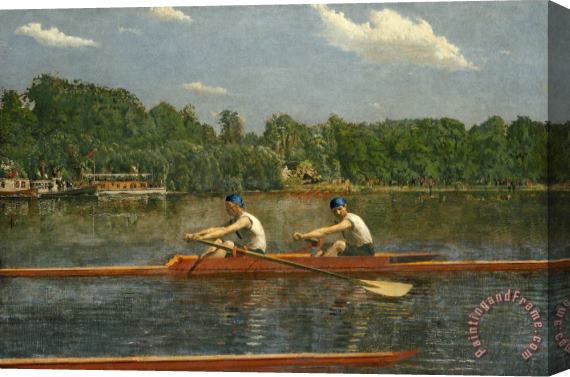 Eadweard J. Muybridge The Biglin Brothers Racing Stretched Canvas Print / Canvas Art