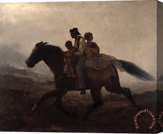 Eastman Johnson A Ride for Liberty The Fugitive Slaves Stretched Canvas Painting / Canvas Art