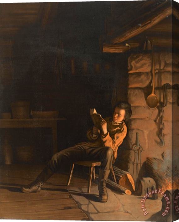 Eastman Johnson The Boyhood of Lincoln. (an Evening in The Log Hut.) Stretched Canvas Painting / Canvas Art