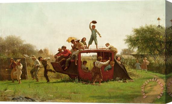 Eastman Johnson The Old Stagecoach Stretched Canvas Print / Canvas Art