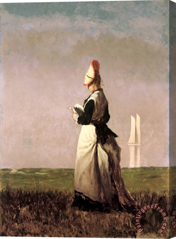 Eastman Johnson Woman Reading Stretched Canvas Painting / Canvas Art