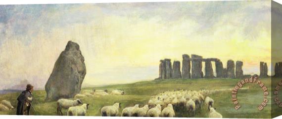 Edgar Barclay Returning Home  Stonehenge Stretched Canvas Painting / Canvas Art