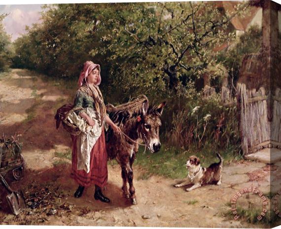 Edgar Bundy Home From Market Stretched Canvas Print / Canvas Art