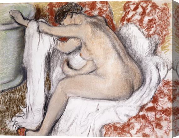 Edgar Degas After The Bath Woman Drying Herself Stretched Canvas Print / Canvas Art