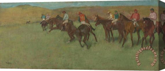 Edgar Degas At The Races: Before The Start Stretched Canvas Print / Canvas Art