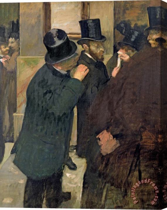 Edgar Degas At the Stock Exchange Stretched Canvas Painting / Canvas Art