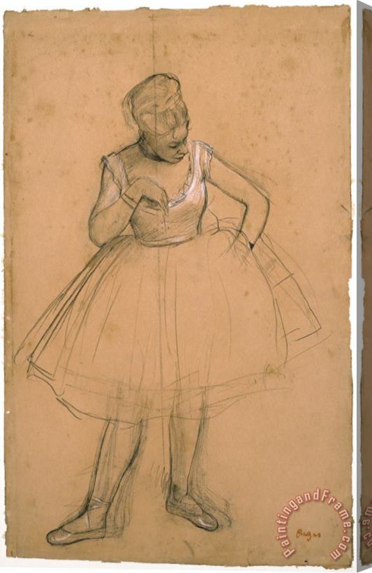 Edgar Degas Ballet Dancer Adjusting Her Costume Stretched Canvas Print / Canvas Art