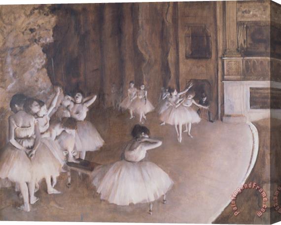 Edgar Degas Ballet Rehearsal on the Stage Stretched Canvas Print / Canvas Art