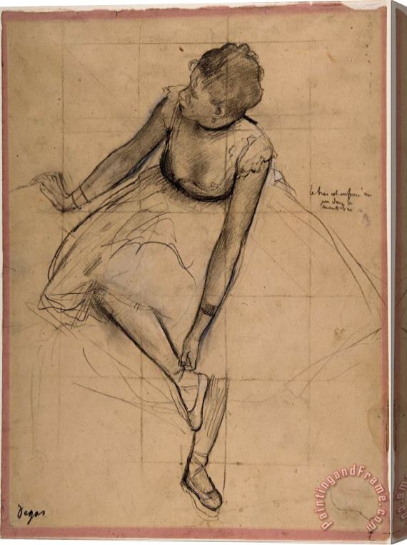 Edgar Degas Dancer Adjusting Her Slipper Stretched Canvas Painting / Canvas Art