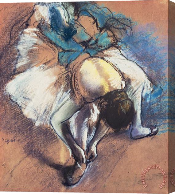 Edgar Degas Dancer Fastening her Pump Stretched Canvas Painting / Canvas Art