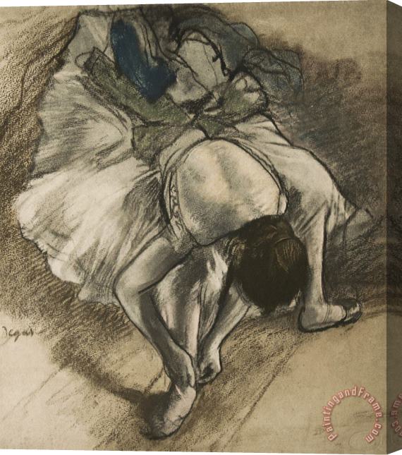 Edgar Degas Dancer Tying Her Shoe Stretched Canvas Painting / Canvas Art