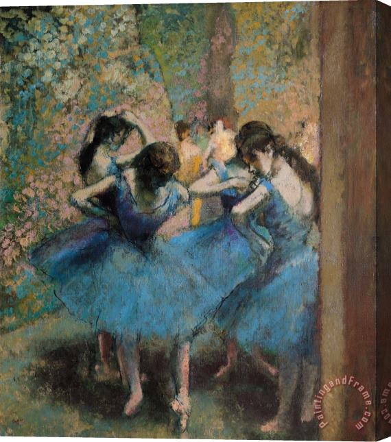 Edgar Degas Dancers in blue Stretched Canvas Print / Canvas Art