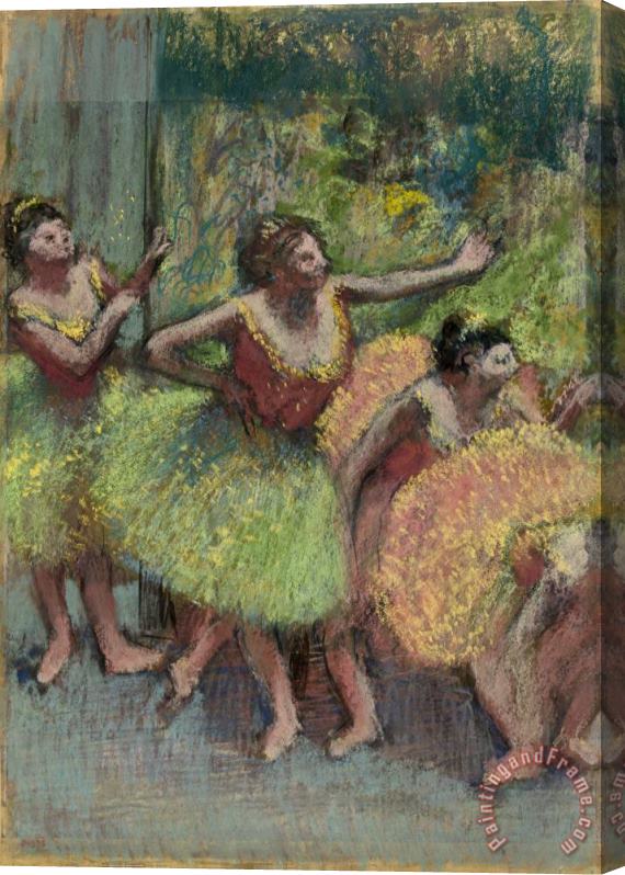 Edgar Degas Dancers in Green And Yellow (danseuses Vertes Et Jaunes) Stretched Canvas Print / Canvas Art