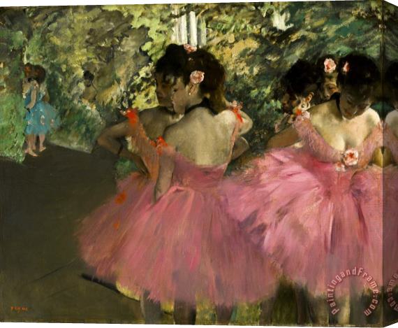 Edgar Degas Dancers in Pink Stretched Canvas Painting / Canvas Art