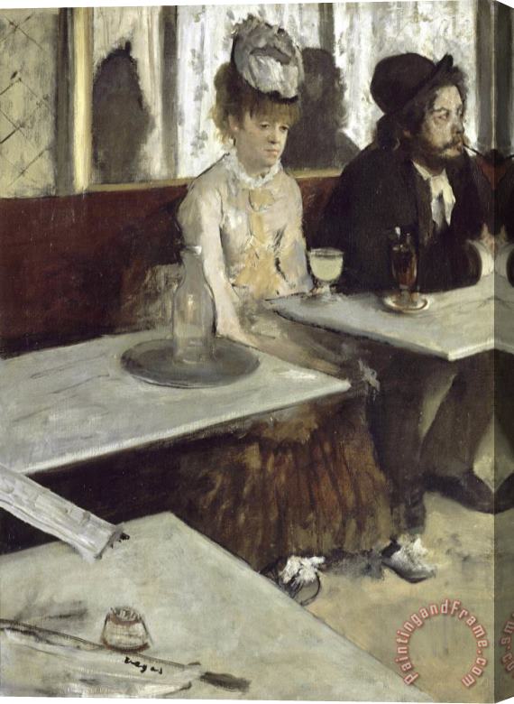Edgar Degas Dans Un Cafe, Dit Aussi L'absinthe (in a Cafe, Also Called Absinthe) Stretched Canvas Painting / Canvas Art