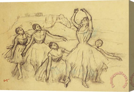 Edgar Degas Group Of Dancers Stretched Canvas Print / Canvas Art