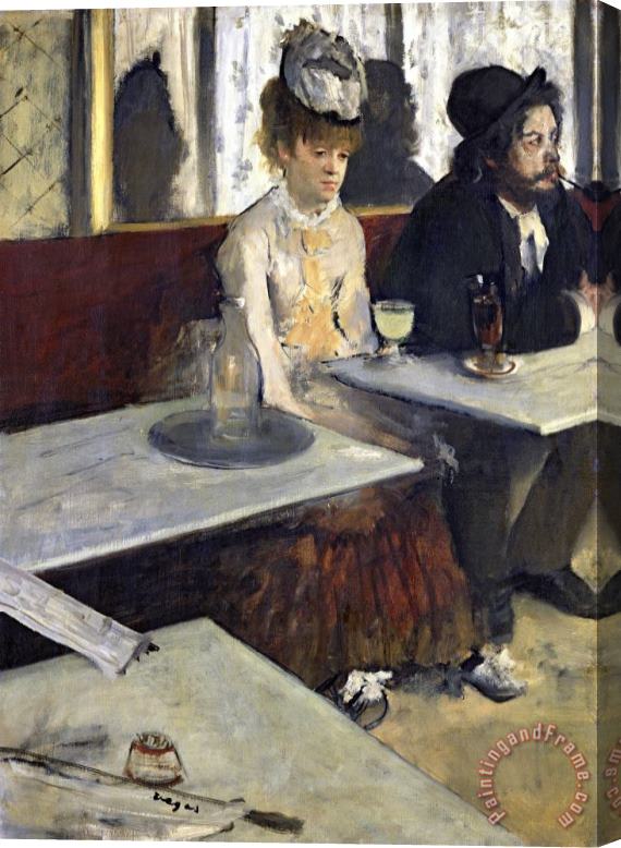 Edgar Degas In a Cafe, Or The Absinthe Stretched Canvas Painting / Canvas Art