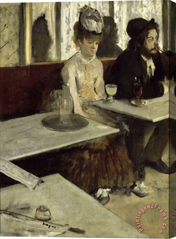 Edgar Degas In a Cafe Stretched Canvas Print / Canvas Art