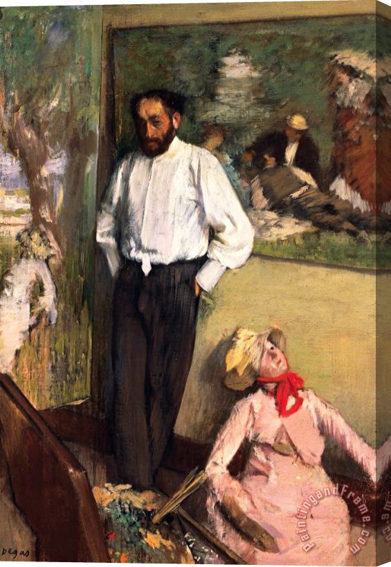 Edgar Degas Man And Puppet Stretched Canvas Print / Canvas Art