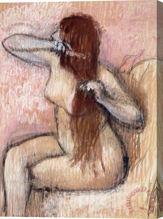 Edgar Degas Nude Seated Woman Arranging Her Hair Femme Nu Assise Se Coiffant Stretched Canvas Print / Canvas Art