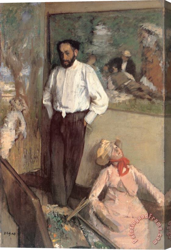 Edgar Degas Portrait of The Painter Henri Michellevy Stretched Canvas Print / Canvas Art