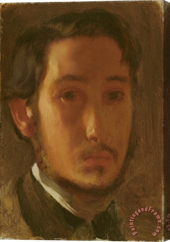 Edgar Degas Self Portrait with White Collar Stretched Canvas Print / Canvas Art