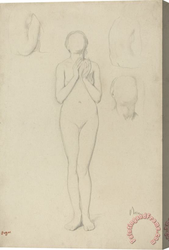 Edgar Degas Study of a Female Nude Stretched Canvas Painting / Canvas Art